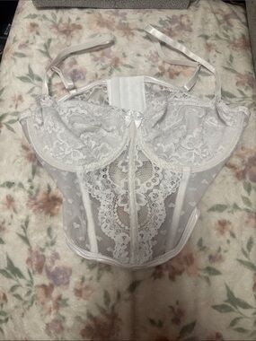 White Lace Corset Bustier Top - Women Intimates & Sleepwear